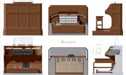 München, St. Ursula, Entwurf Chororgelspieltisch